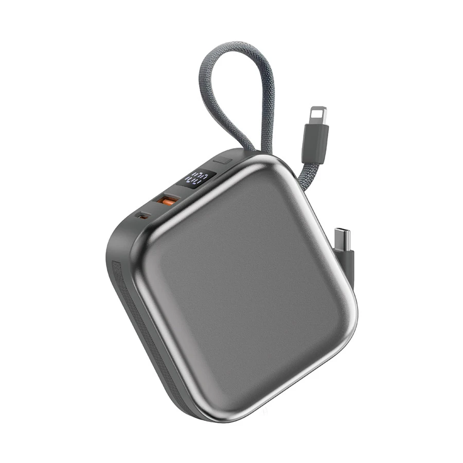 WiWU Cube Wi-P055 Dual Cable 10000mAh 22.5W Magnetic Wireless Charging Power Bank