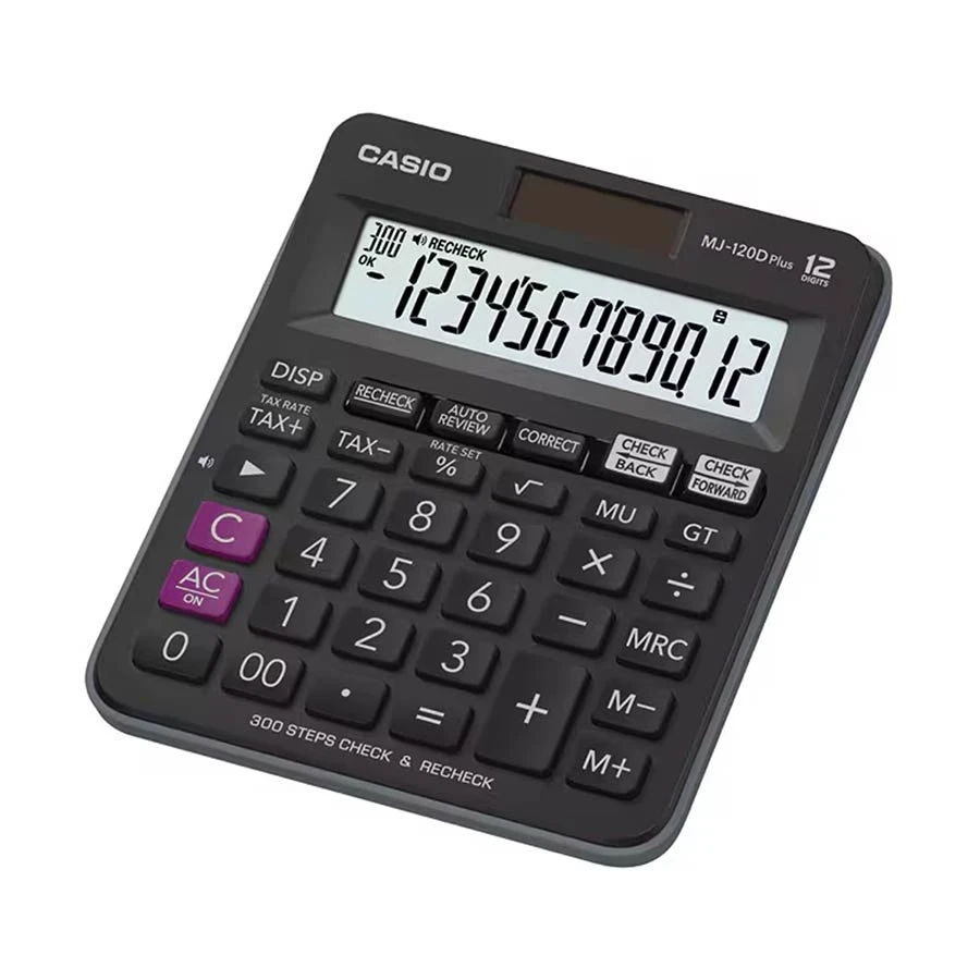 Casio MJ-120D Plus-BK Check & Recheck Mini Desk Type Desktop Calculator