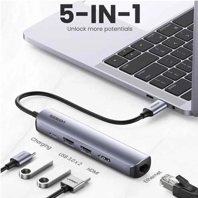 Ugreen CM418 (10919) Ultra Slim 5-in-1 USB C Hub