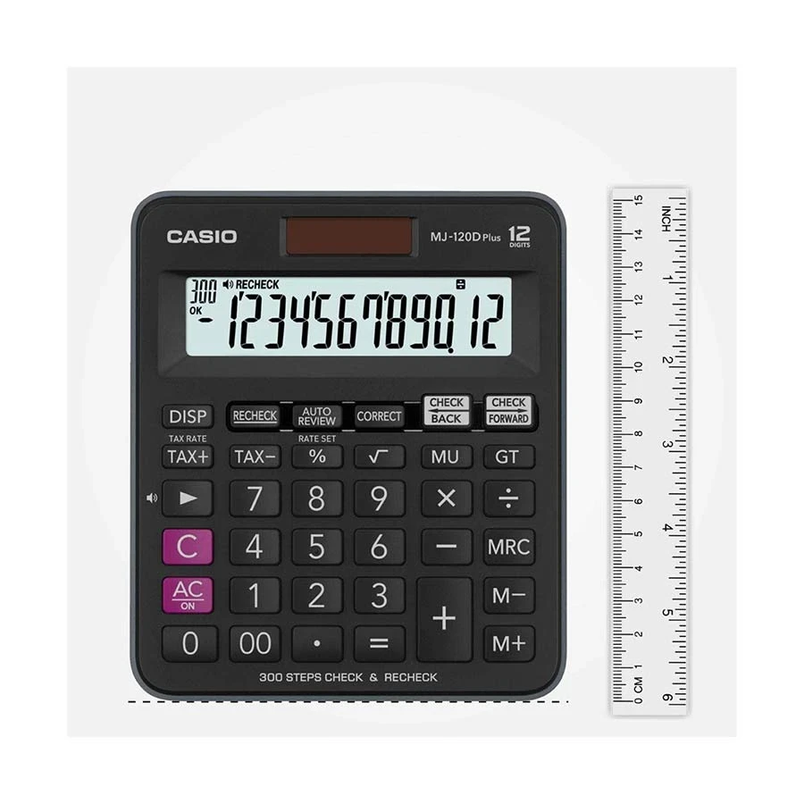 Casio MJ-120D Plus-BK Check & Recheck Mini Desk Type Desktop Calculator