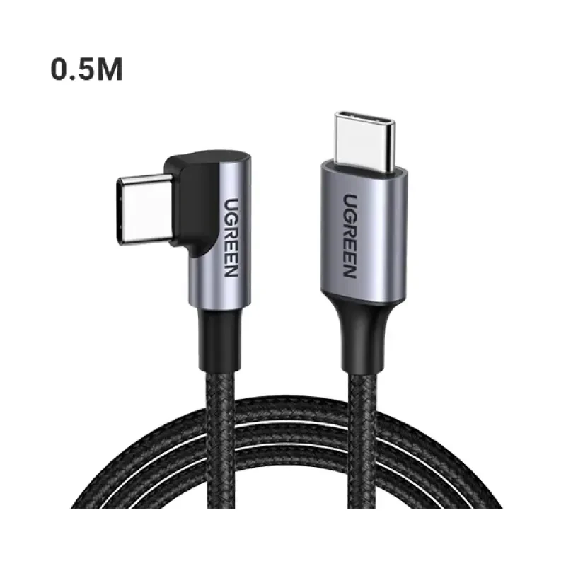 Ugreen US255 (50122) USB 2.0 Type-C to C Right Angled Braided Cable - 0.5M