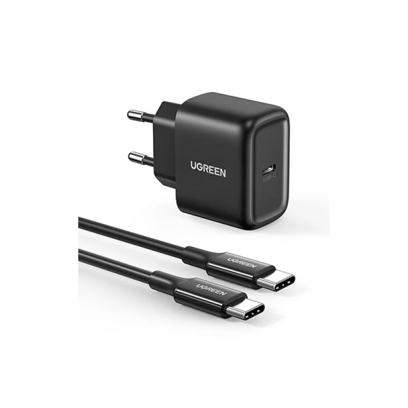 Ugreen CD250 (50581) 25W PD Mini Fast Charger With Ugreen (80145) 2M USB C to C Cable