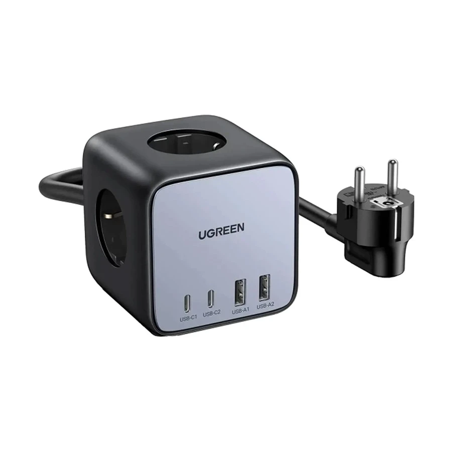 Ugreen DigiNest Cube CD268 (60113) Dual USB, Dual USB-C & Tri AC Outlet (EU) 65W GaN Desktop Charging Station