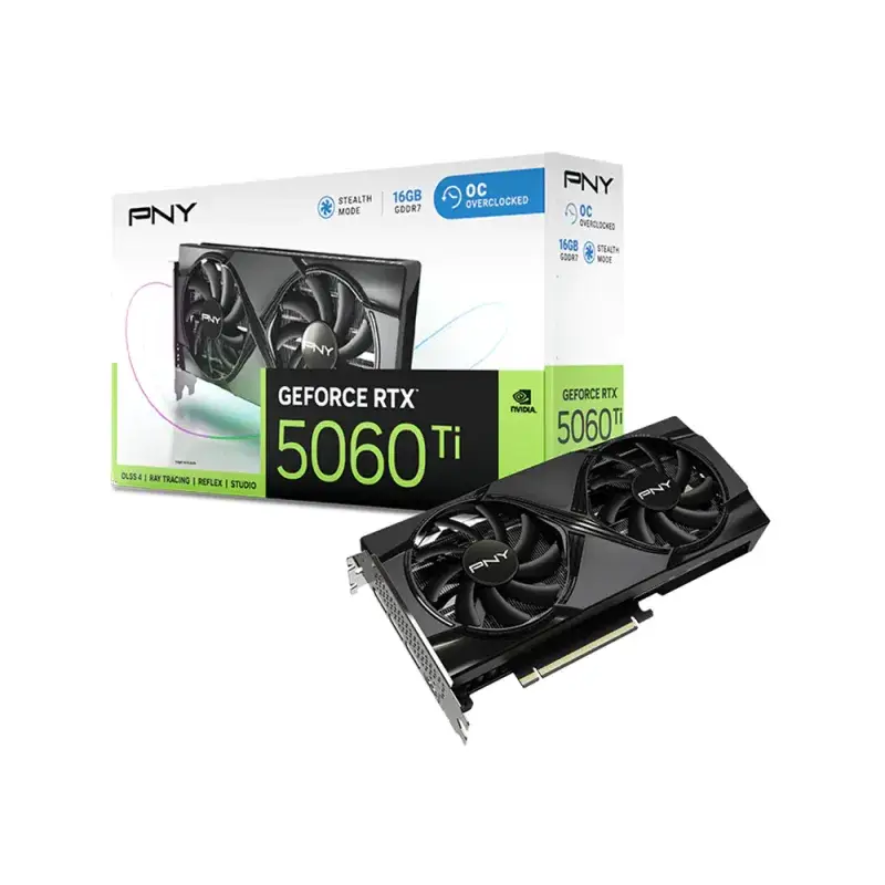 PNY GeForce RTX 5060 Ti 16GB GDDR7 Overclocked Dual Fan Graphics Card